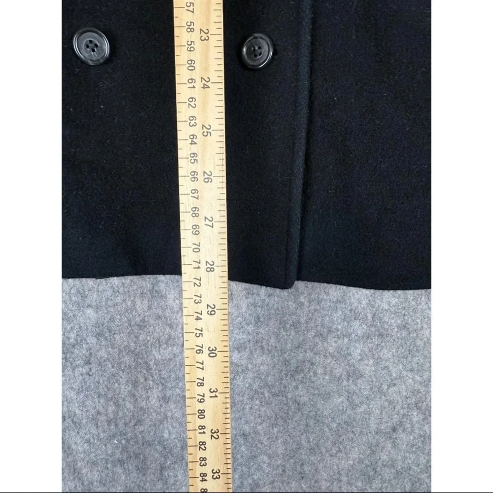J. Crew Peacoat Women's Medium‎ Black Wool Blend Double-Breasted Button Front - Picture 5 of 6